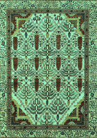 Abstract Turquoise Modern Rug, abs4181turq