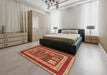 Abstract Red Modern Rug in a Bedroom, abs4182