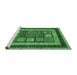 Sideview of Machine Washable Abstract Emerald Green Modern Area Rugs, wshabs4182emgrn