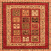 Square Abstract Orange Modern Rug, abs4182org