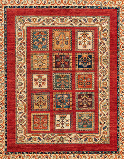 Abstract Red Modern Rug, abs4182