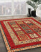 Abstract Red Modern Rug in Family Room, abs4182