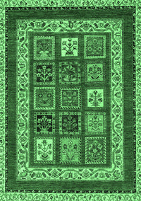 Abstract Emerald Green Modern Rug, abs4182emgrn