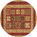 Round Abstract Brown Modern Rug, abs4182brn