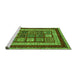 Sideview of Machine Washable Abstract Green Modern Area Rugs, wshabs4182grn