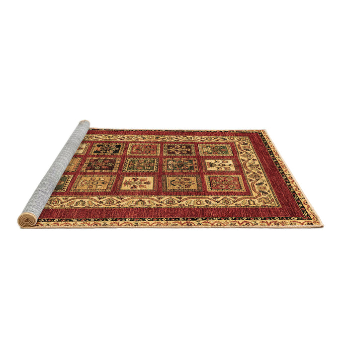 Sideview of Machine Washable Abstract Brown Modern Rug, wshabs4182brn