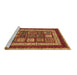 Sideview of Machine Washable Abstract Brown Modern Rug, wshabs4182brn