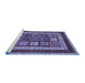 Sideview of Machine Washable Abstract Blue Modern Rug, wshabs4182blu