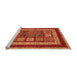 Sideview of Machine Washable Abstract Orange Modern Area Rugs, wshabs4182org