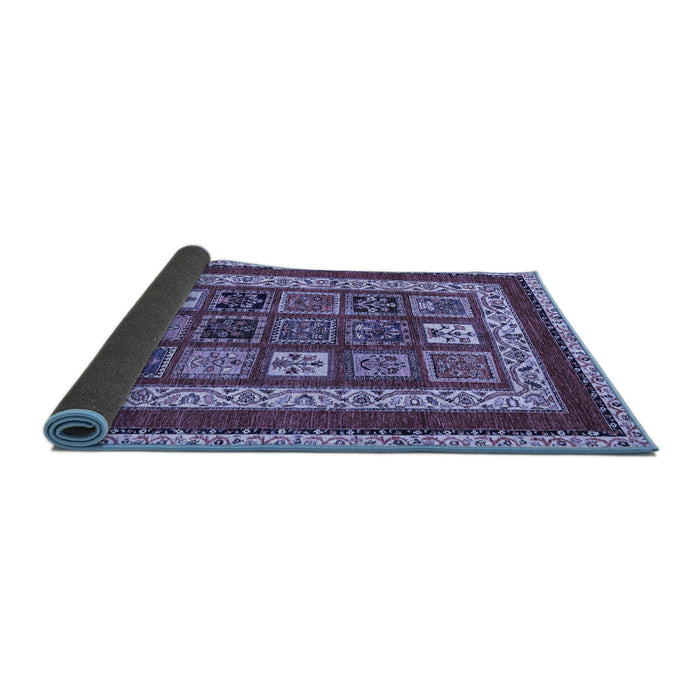 Sideview of Abstract Blue Modern Rug, abs4182blu