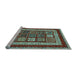 Sideview of Machine Washable Abstract Light Blue Modern Rug, wshabs4182lblu