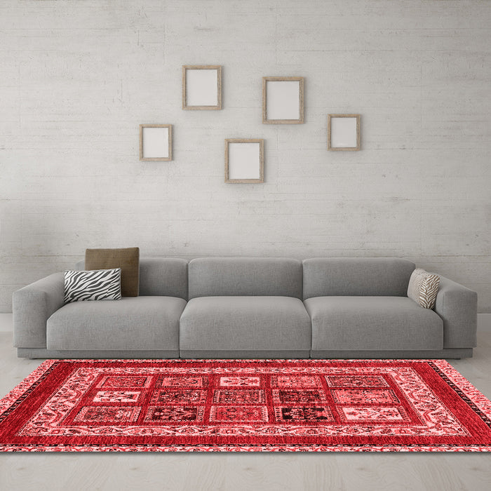 Modern Red Washable Rugs