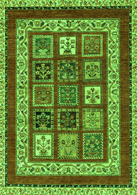 Abstract Green Modern Rug, abs4182grn