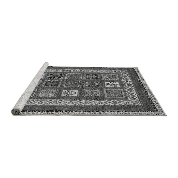 Sideview of Machine Washable Abstract Gray Modern Rug, wshabs4182gry