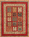 Machine Washable Abstract Red Rug, wshabs4182