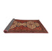 Sideview of Abstract Saffron Red Modern Rug, abs4183