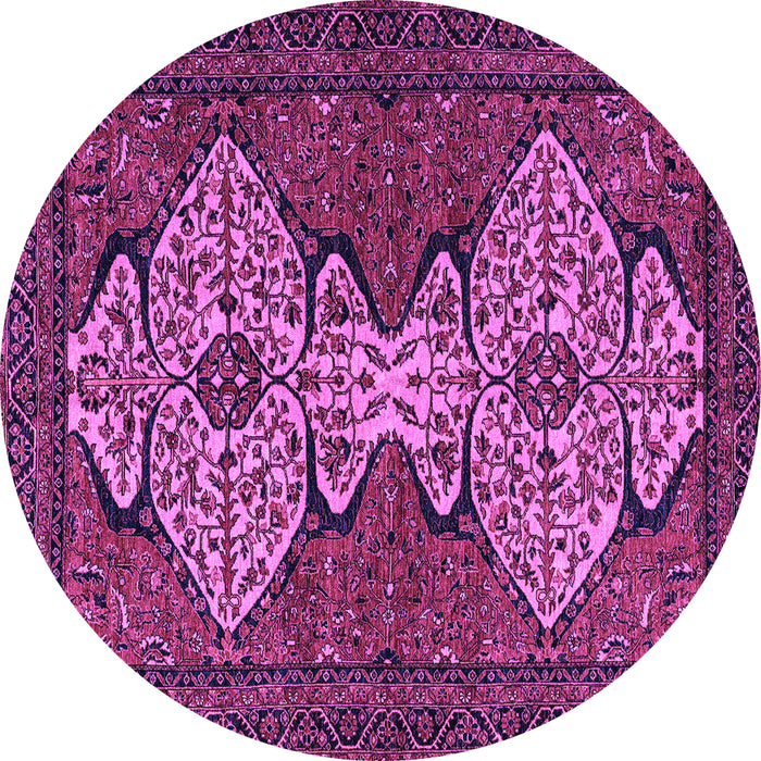 Round Abstract Purple Modern Rug, abs4183pur