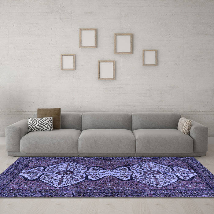Machine Washable Abstract Blue Modern Rug in a Living Room, wshabs4183blu