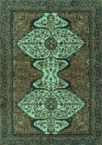 Abstract Turquoise Modern Rug, abs4183turq