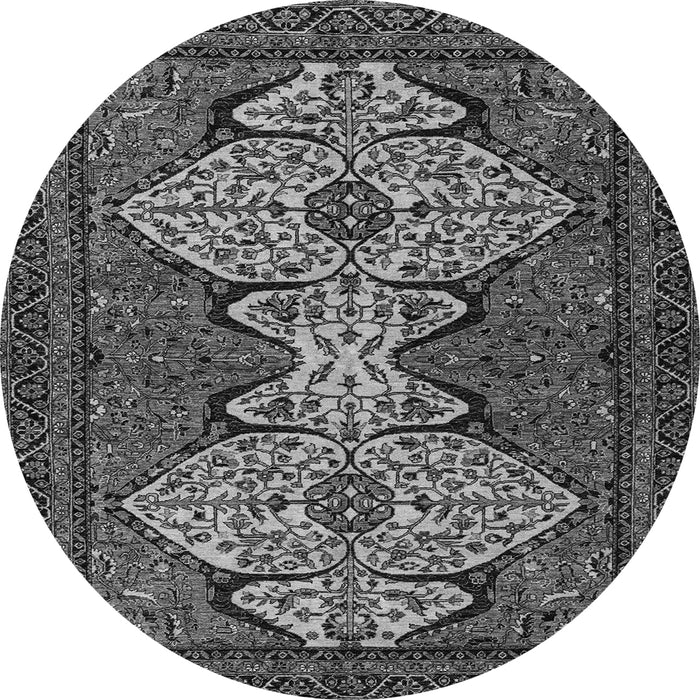 Round Abstract Gray Modern Rug, abs4183gry