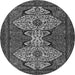 Round Abstract Gray Modern Rug, abs4183gry