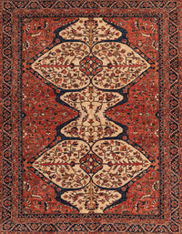 Machine Washable Abstract Saffron Red Rug, wshabs4183