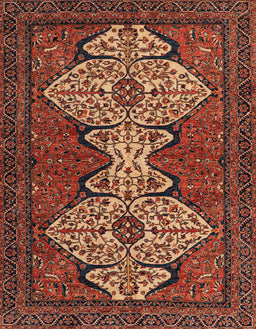 Machine Washable Abstract Saffron Red Rug, wshabs4183