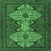 Square Machine Washable Abstract Emerald Green Modern Area Rugs, wshabs4183emgrn