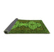 Sideview of Abstract Green Modern Rug, abs4183grn