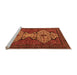 Sideview of Machine Washable Abstract Orange Modern Area Rugs, wshabs4183org