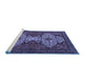 Sideview of Machine Washable Abstract Blue Modern Rug, wshabs4183blu