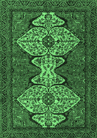 Abstract Emerald Green Modern Rug, abs4183emgrn