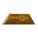 Sideview of Machine Washable Abstract Yellow Modern Rug, wshabs4183yw