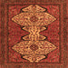 Square Abstract Orange Modern Rug, abs4183org