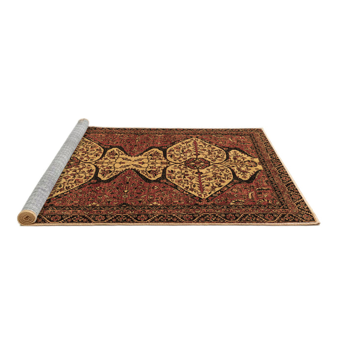 Sideview of Machine Washable Abstract Brown Modern Rug, wshabs4183brn
