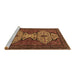 Sideview of Machine Washable Abstract Brown Modern Rug, wshabs4183brn