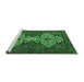 Sideview of Machine Washable Abstract Emerald Green Modern Area Rugs, wshabs4183emgrn