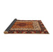 Sideview of Abstract Saffron Red Modern Rug, abs4184