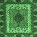 Square Abstract Emerald Green Modern Rug, abs4184emgrn