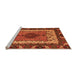 Sideview of Machine Washable Abstract Orange Modern Area Rugs, wshabs4184org