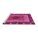 Sideview of Machine Washable Abstract Pink Modern Rug, wshabs4184pnk