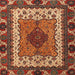 Square Machine Washable Abstract Saffron Red Rug, wshabs4184