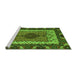 Sideview of Machine Washable Abstract Green Modern Area Rugs, wshabs4184grn