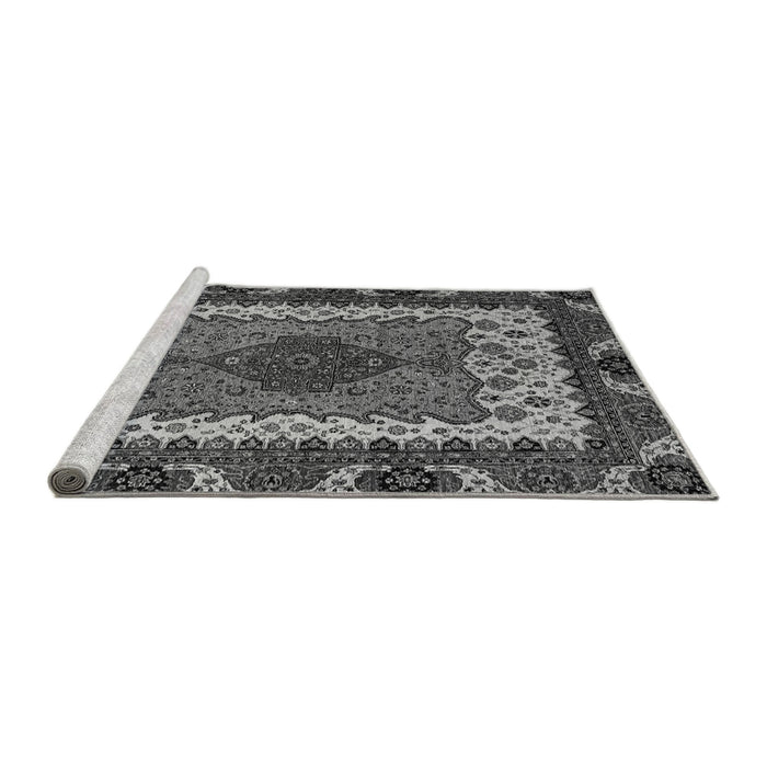 Sideview of Machine Washable Abstract Gray Modern Rug, wshabs4184gry