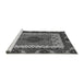 Sideview of Machine Washable Abstract Gray Modern Rug, wshabs4184gry