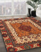 Abstract Saffron Red Modern Rug in Family Room, abs4184