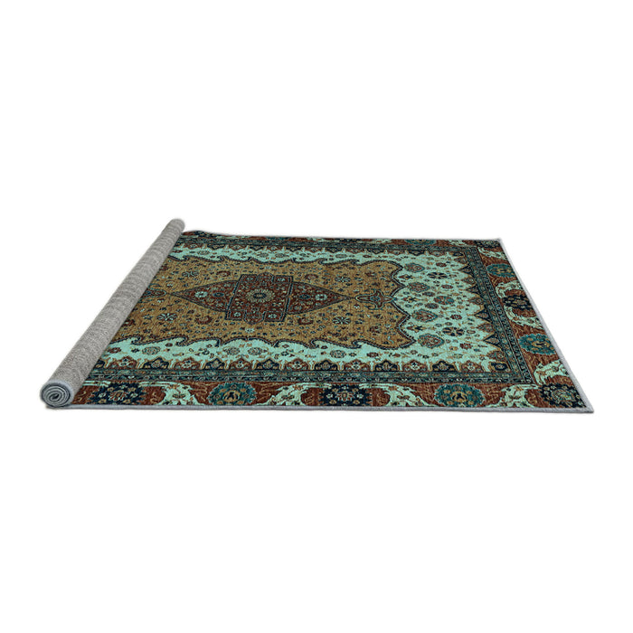 Sideview of Machine Washable Abstract Light Blue Modern Rug, wshabs4184lblu