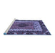 Sideview of Machine Washable Abstract Blue Modern Rug, wshabs4184blu