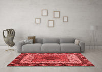 Machine Washable Abstract Red Modern Rug, wshabs4184red