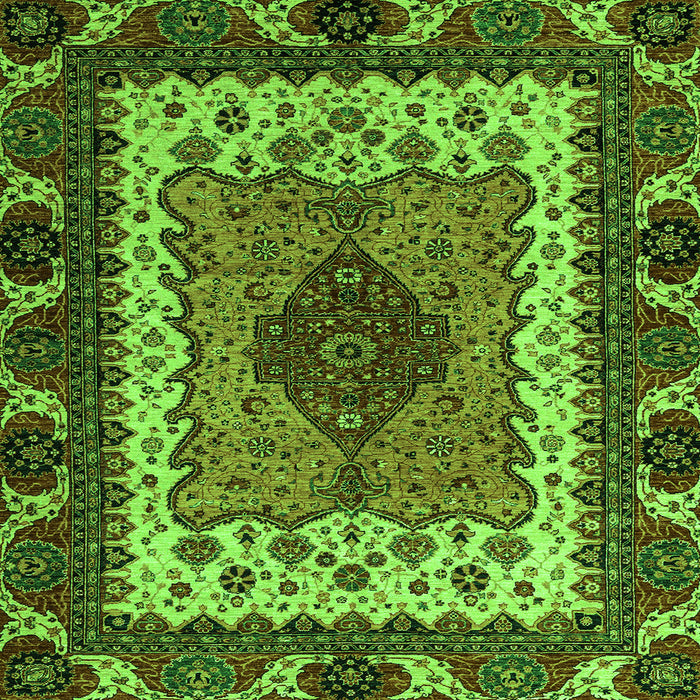 Square Abstract Green Modern Rug, abs4184grn